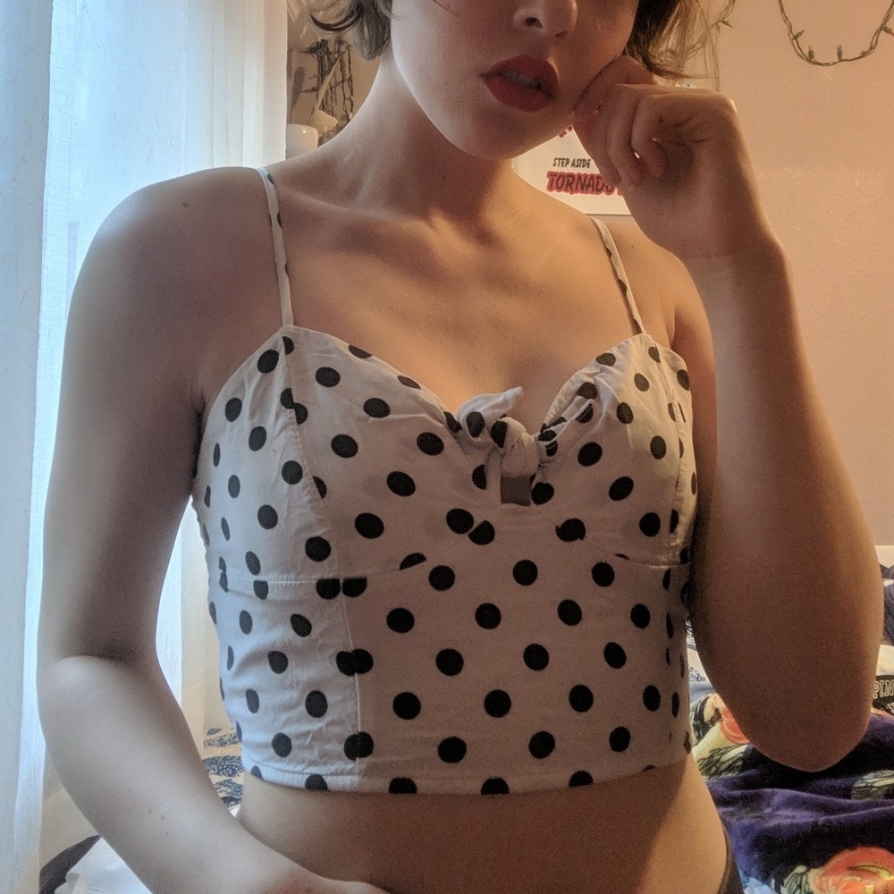 Forever 21 Polka Dot Crop Top